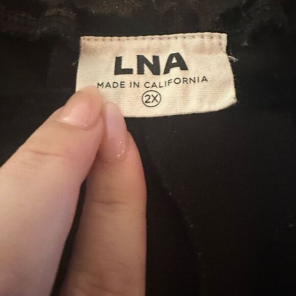 LNA Shine Cargo Pants in Black - Picture 3 of 3